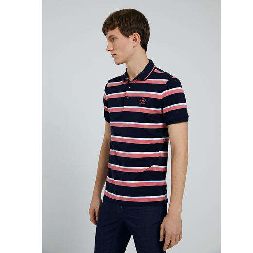 GOOD LUCK/德鲨微弹棉质亲肤舒适条纹休闲短袖T恤LY03050-857 商品图2