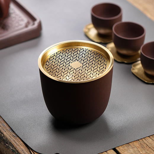 清朴堂 盈满紫砂全场景茶具 紫砂壶+紫砂杯+公道杯+渣斗 商品图4