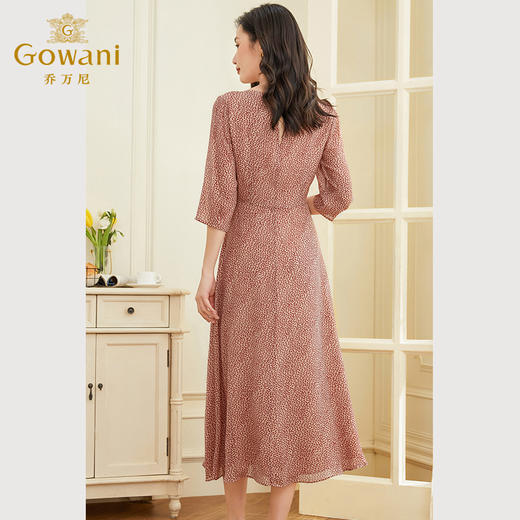 乔万尼印花真丝连衣裙高档中长款重工乔其纱轻款EF2E309 商品图6