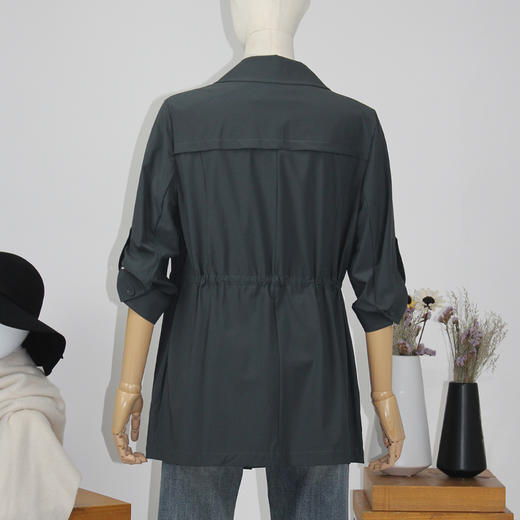 FOCALS福柯斯女装新款修身七分袖西装领短款风衣外套FRGAF158 商品图2