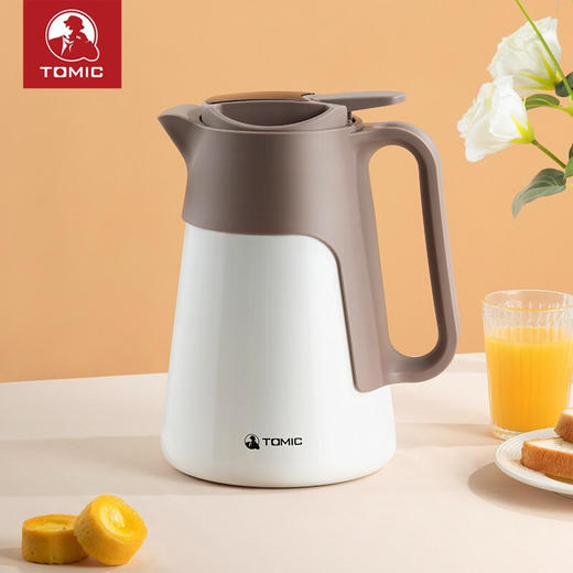 特美刻TOMIC智能保温壶316不锈钢家用暖壶按压式热水壶开水瓶防滑简约时尚保冷咖啡壶特美赢杯 TJ10011白色2L 商品图0