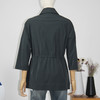 FOCALS福柯斯新款休闲收腰七分袖短款纯色外套风衣F2YAF199G7 商品缩略图2