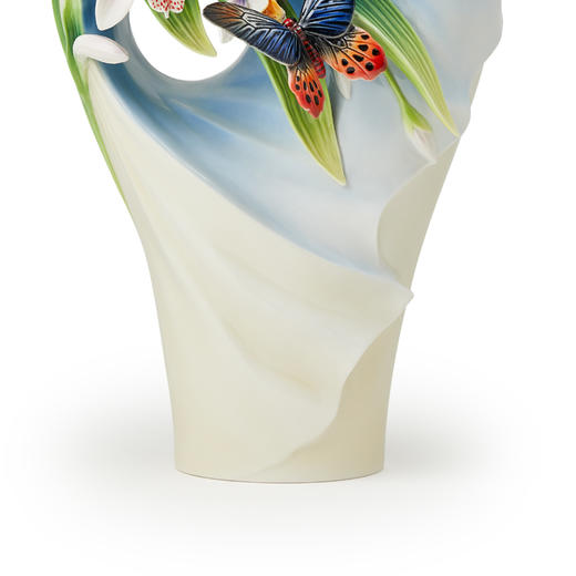 【彼达思】法蓝瓷 FZ03726花现幸福 曙凤蝶与一叶兰瓷瓶 商品图3