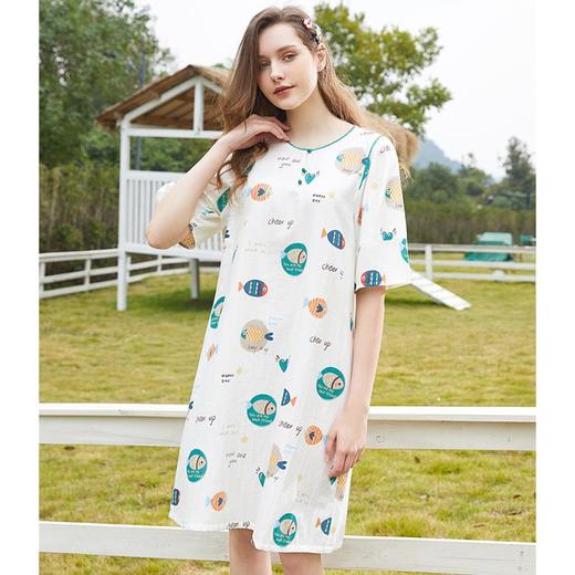 3楼 美标纯棉双层精梳棉纱甜酷睡裙66336 商品图7