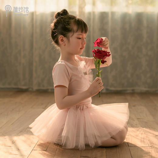 pureshare 女童舞蹈裙练功服冰雪奇缘艾莎公主裙芭蕾裙儿童演出服-粉色爱心舞蹈服 商品图3