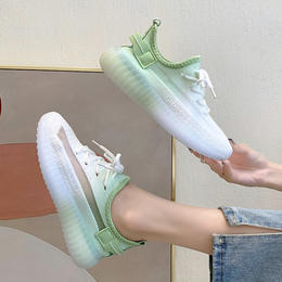 ZS-48319休闲透气椰子飞织鞋女2022春季新款学生镂空网面跑步运动鞋软底潮 商品图0