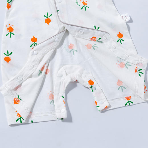 贝贝怡夏季新品女宝短袖前开扣连体衣可爱宝宝睡衣 商品图5