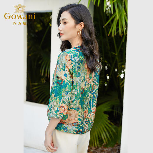 乔万尼碎花真丝衬衫女新款高端桑蚕丝EF2C363 商品图5