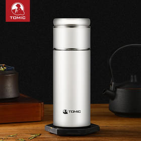 特美刻（TOMIC）商务保温杯茶水分离泡茶杯男女便携创意玻璃茶隔水杯子特美赢杯TW00043 白色350ML