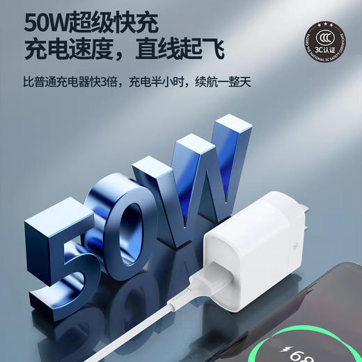 50w快充闪充3c认证充电器全兼容快充充电器 商品图0