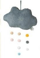 PiccaLoulou云朵带绒球灯芯绒灰色绒布玩具34cm 商品图0
