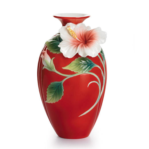 【彼达思】法蓝瓷 FZ01693 旺富木槿 木槿小花瓶 商品图0