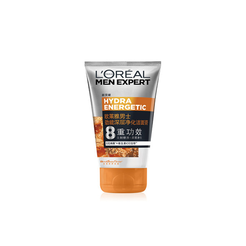 【3.11】【巴黎欧莱雅L'OREAL】男士洗面奶 劲能深层净化洁面膏100ml 清洁排浊