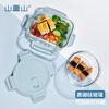 山重山饭盒微波炉专用保鲜碗盒套装上班族学生带饭高硼硅玻璃便当盒餐盒带保温袋如意方圆2212 【天蓝】长640+圆640ml+饭盒包 商品缩略图0