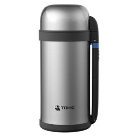 特美刻TOMIC保温壶1.8L不锈钢大容量保温瓶户外车载便携旅行壶TH78008本色