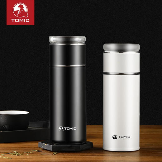 特美刻（TOMIC）商务保温杯茶水分离泡茶杯男女便携创意玻璃茶隔水杯子特美赢杯TW00043 白色350ML 商品图8