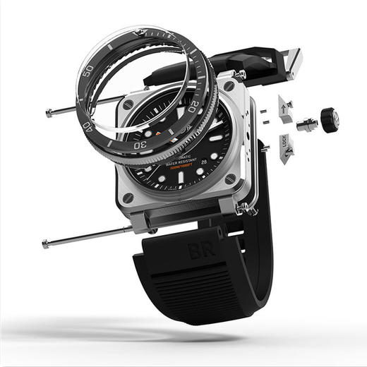 Bell & Ross 柏莱士 瑞士进口深潜水表全自动机械手表 BR0392-D-BL-ST/SRB 商品图3