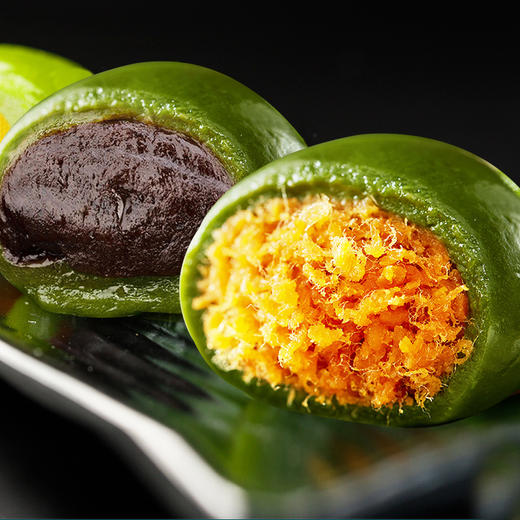 正宗艾草青团豆沙黑芝麻口味休闲零食