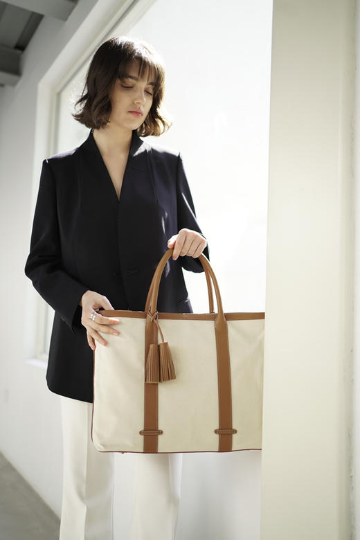 Umber Shade | Tote bag [帆布拼牛皮拎包] 商品图2