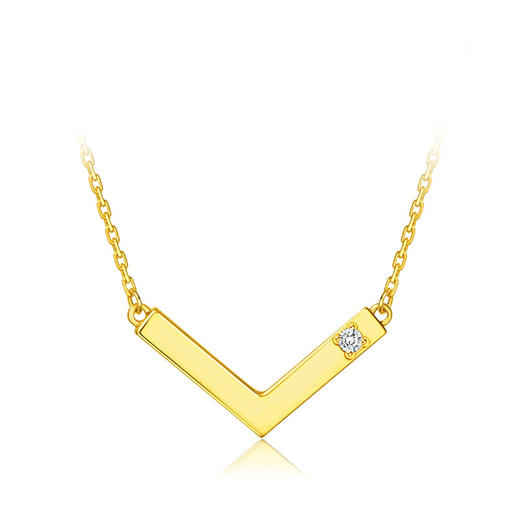 周大福17916宸系列22K金烧青三色项链NU2058 商品图1