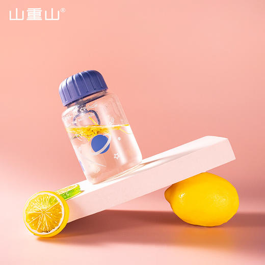 山重山水杯男女玻璃杯ins风高颜值可爱少女心夏季水杯便携女学生网红办公室随手杯 【发圆通】太空提手杯450ml 商品图6