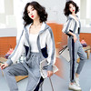 休闲显瘦，慵懒风长袖大码拼接女潮牌套装两件套HR-BX1976 商品缩略图3
