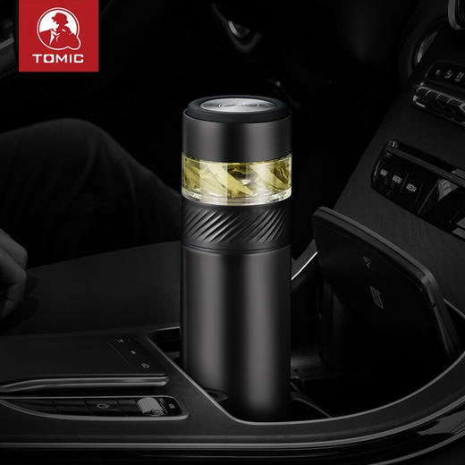 特美刻TOMIC茶水分离保温杯男女士陶瓷内胆茶滤水杯便携车载商务办公室泡茶杯子特美赢杯 TW60071 黑色370ML 商品图6