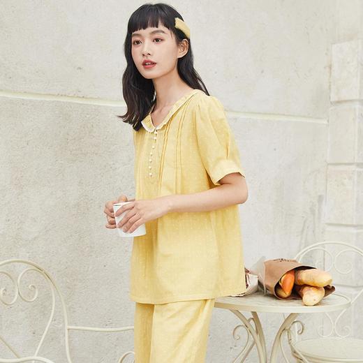 3楼 美标新款纯棉复古波点女短袖套装家居服64783 商品图1