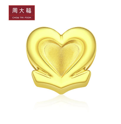 周大福成双节成双款小同心爱心17916系列22K金转运珠 商品图0