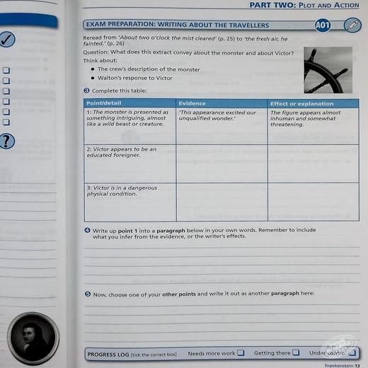 【中商原版】英国经典文学教辅 Frankenstein York Notes for GCSE 9-1 Workbook 科学怪人学习指南练习册 雪莱名著弗兰肯斯坦 商品图7