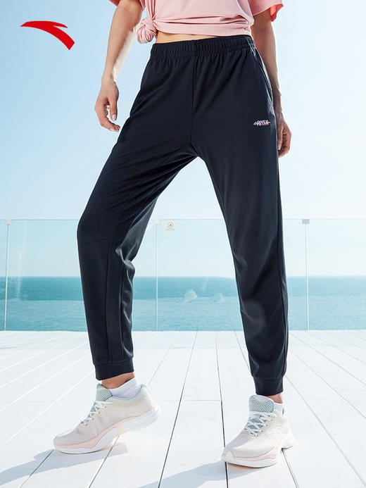 安踏运动裤女裤2022夏季新款舒适冰丝薄长裤针织九分裤162227315-1 商品图2