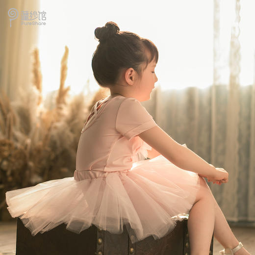 pureshare 女童舞蹈裙练功服冰雪奇缘艾莎公主裙芭蕾裙儿童演出服-粉色爱心舞蹈服 商品图2
