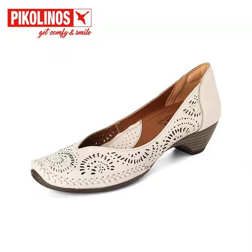 【Pikolinos 】 B座3F |  牛皮浅口锥形中跟套脚通勤单鞋 商品图1
