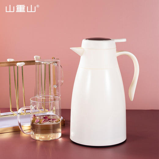 山重山保温壶家用保温瓶大容量热开水瓶暖壶暖瓶玻璃红胆智能温显暖瓶 【智能温显、长效保温】白色1.6L 商品图7