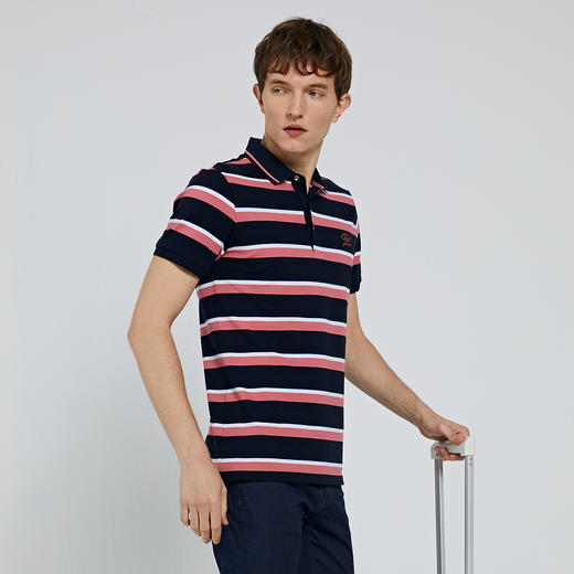 GOOD LUCK/德鲨微弹棉质亲肤舒适条纹休闲短袖T恤LY03050-857 商品图1