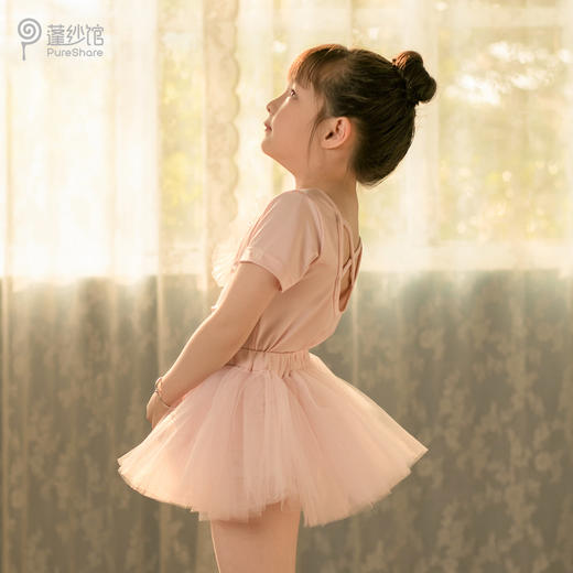 pureshare 女童舞蹈裙练功服冰雪奇缘艾莎公主裙芭蕾裙儿童演出服-粉色爱心舞蹈服 商品图1