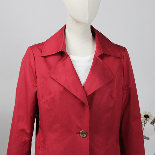 FOCALS福柯斯春秋新款宽松休闲修身长袖中长款外套风衣FYQCF609R1 商品图3