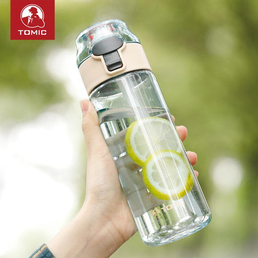 特美刻（TOMIC）塑料杯 运动水杯便携Tritan塑料杯大容量喝水杯子户外健身旅行水壶 TA22001 灰色 商品图0