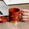 清朴堂 贴金工艺祥和紫砂办公杯套装 纯手工宜兴原矿办公工作商务泡茶杯 商务礼品可定制 商品缩略图1