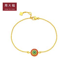 周大福如来敦煌传承煌彩珐琅足金黄金手链R29446