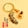 新款五帝钱咬钱貔貅钥匙扣黄铜空心葫芦可装朱砂铜钱貔貅钥匙挂件 商品缩略图1