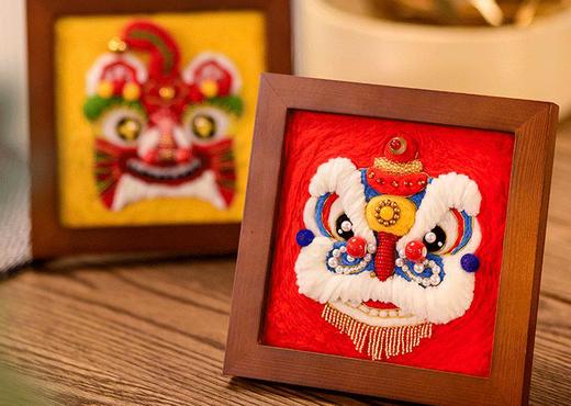 「瑞兽相框画」祥龙舞狮瑞虎毛毡画 材料包 商品图6
