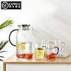山重山玻璃杯水杯凉水壶套装家用耐高温泡茶杯高硼硅玻璃水杯带把手大容量茶壶 【顺丰】菠萝壶1800ml+4色把杯 商品缩略图0