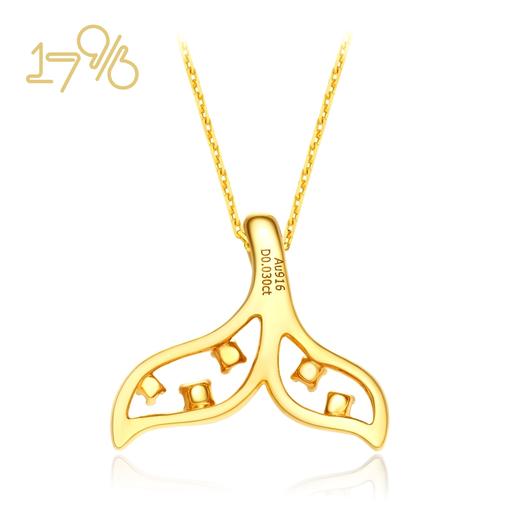 周大福17916系列如鲸向海22K金鲸鱼尾镶钻项链CE63553 商品图1