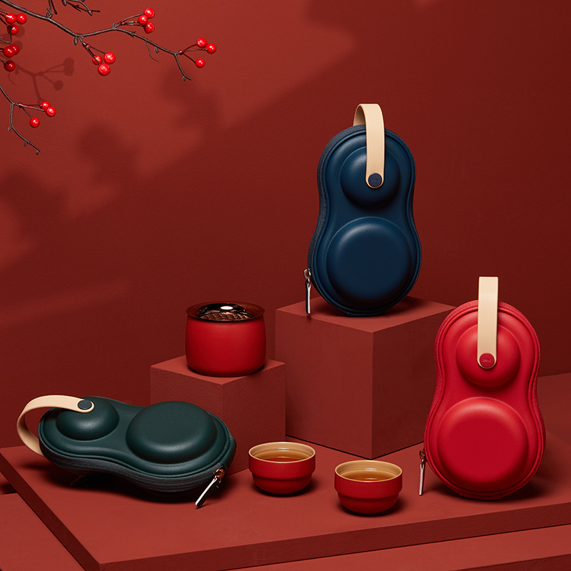 哲品 | 皓月系列2人便携旅行茶具套装 陶瓷材质多色可选