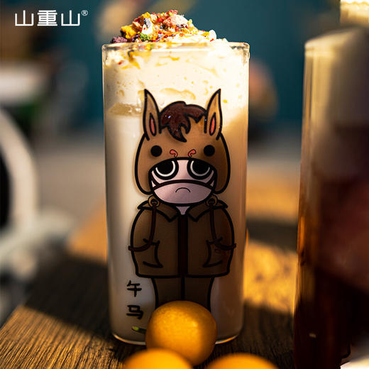 山重山（MOM）玻璃杯子女生水杯喝水牛奶杯家用网红咖啡杯 高颜值ins风 卯（兔）400ml耐高温可微波 商品图7