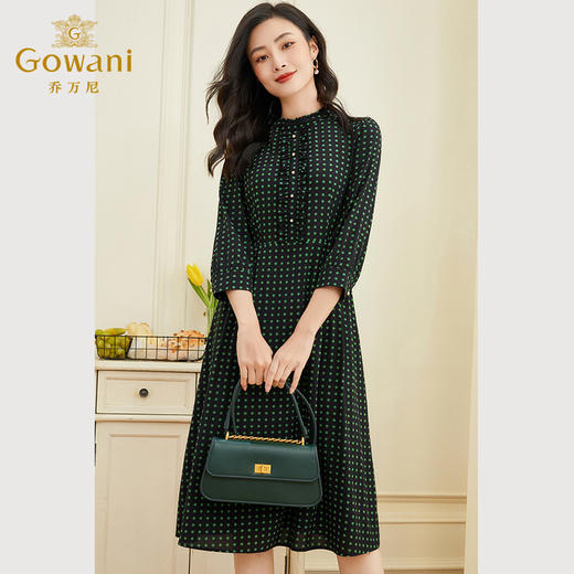 乔万尼重磅真丝连衣裙女新款高端桑蚕丝法式中袖EF2E316 商品图2