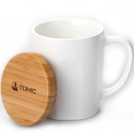 特美刻（TOMIC）马克杯 带盖咖啡杯子情侣陶瓷杯懒人牛奶杯水杯茶杯 TCL1317 白色 520ML大容量 商品图2