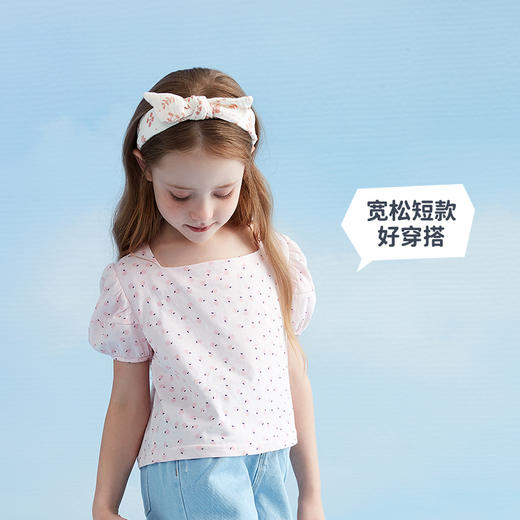 咕噜日记女童清新泡泡袖上衣PXT2105 商品图2