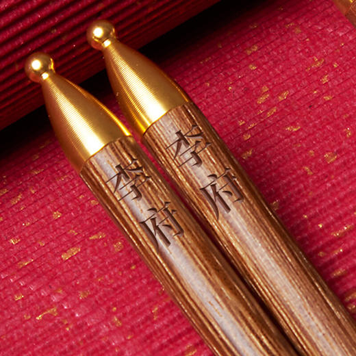 清朴堂 五小福·红木筷 五色筷 专人专用 家用实木高档红木餐具家庭装鸡翅木筷子 中式礼盒 标准5双 商品图2